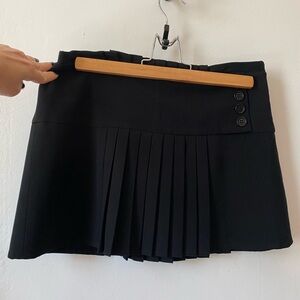 BCBGMaxAzria Black Mini Skirt with Button Detail Size 0